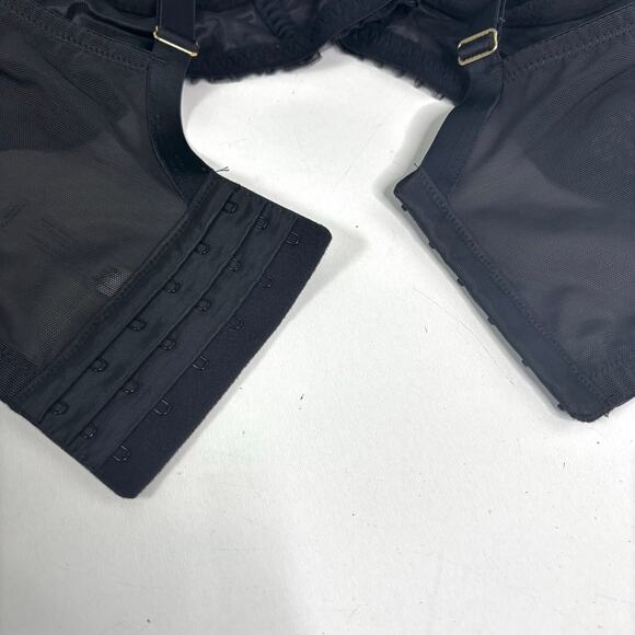 Cacique Boost Balconette Black Underwire Embroidered Rose 40DD - Picture 8 of 8